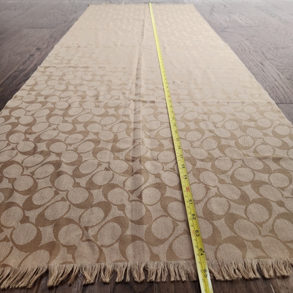 COACH monogram wool/silk pattern scarf - Picture 4 of 8